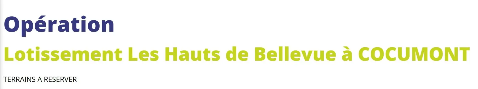Lotissement « les hauts de Bellevue »